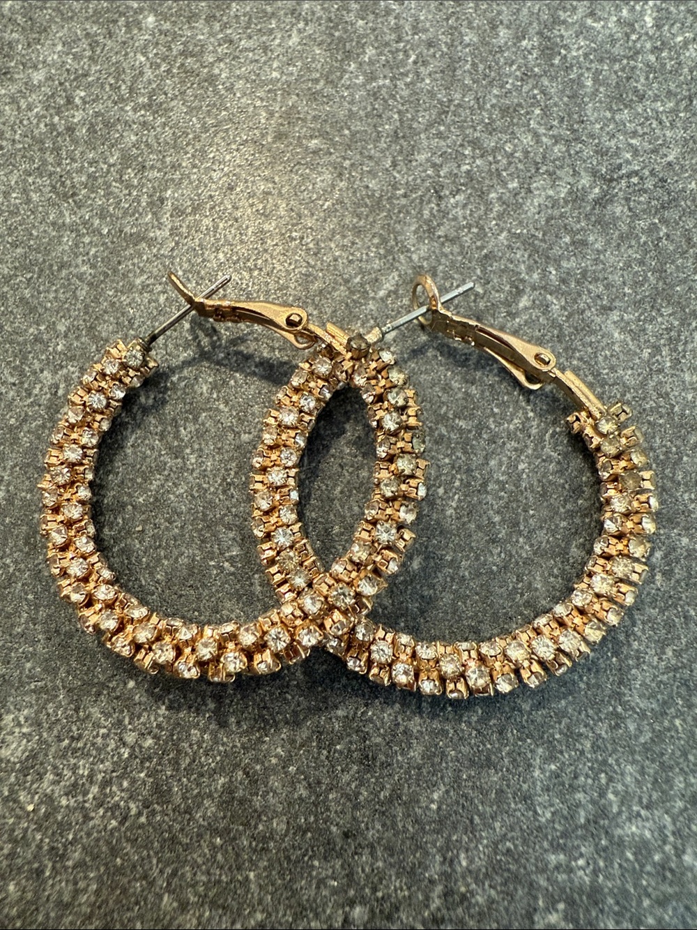 Gold Crystal Hoop Earrings